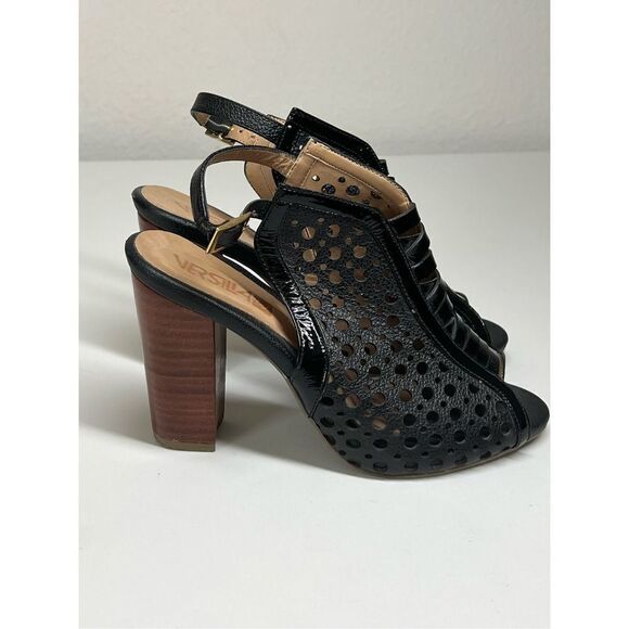 Versilia Heeled Sandals Size 5 Black - Picture 4 of 8